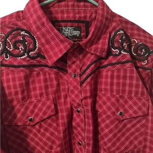TM Men’s XXL Ebroidered Western Wear Shirt Snap Closures